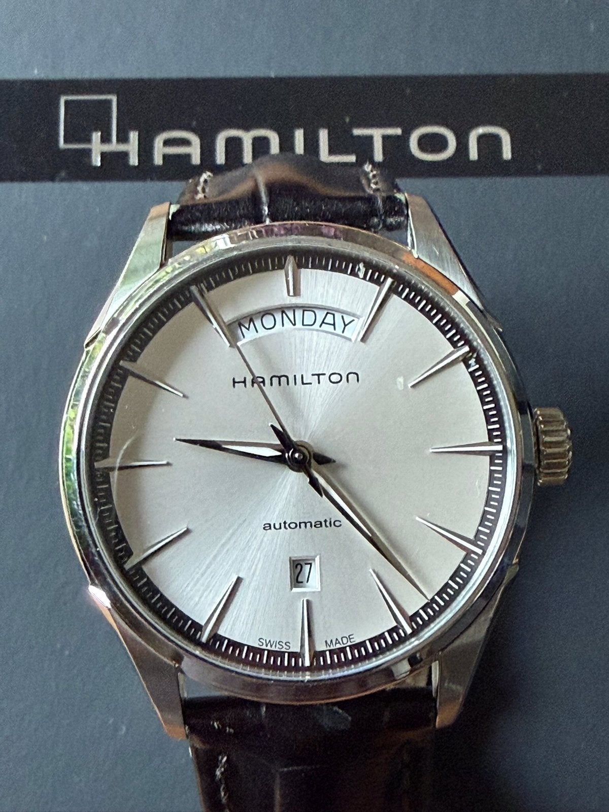 Montre Hamilton Jazzmaster day date automatique, Montre-bracelet, Autres marques, Cuir, Acier
