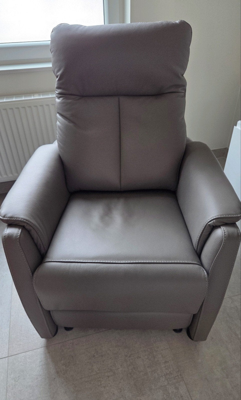 Elektrische lederen relax nieuw, Ophalen, Nieuw, Leer