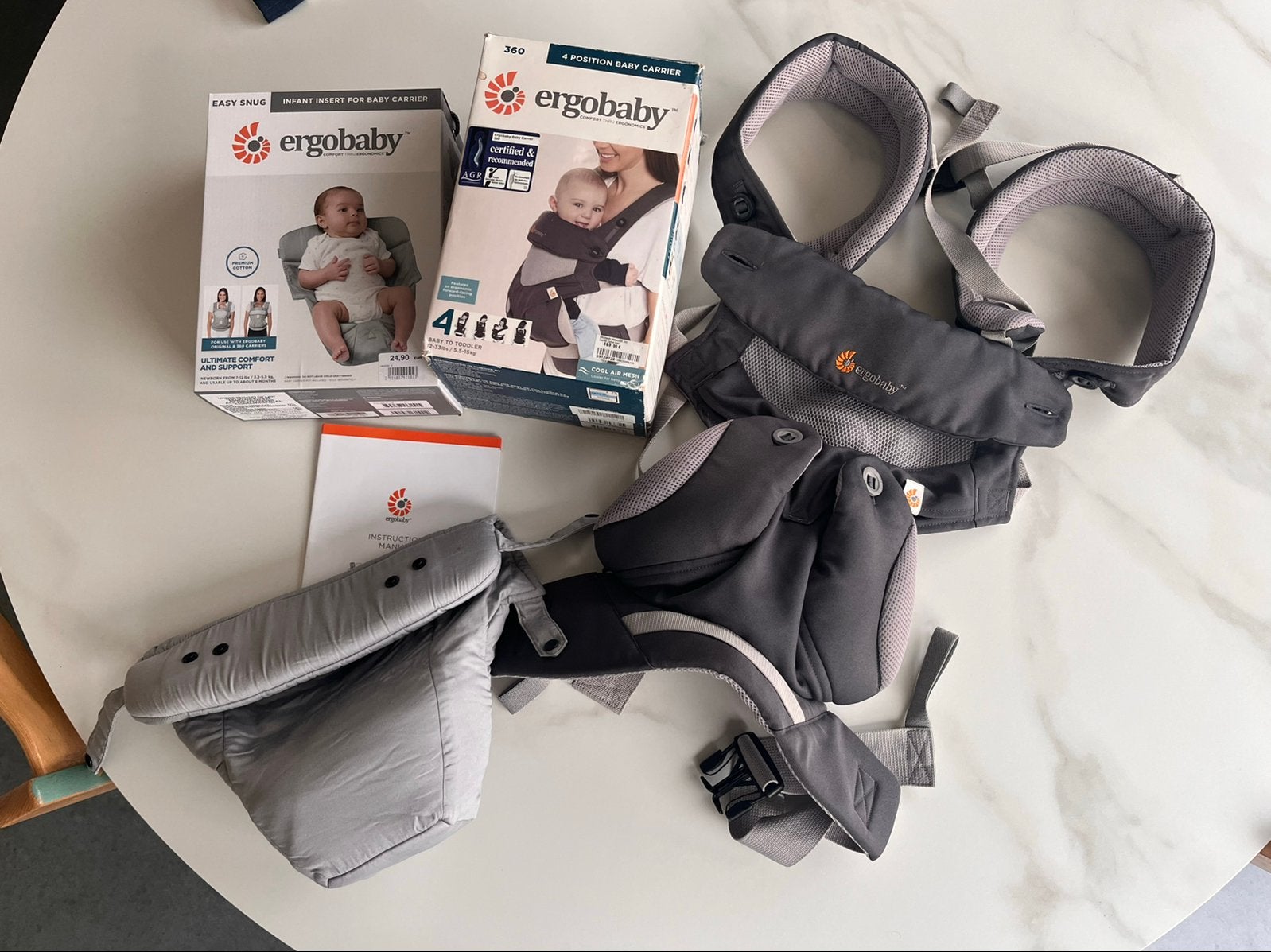 Draagzak Ergobaby 360 grijs, Kinderen en Baby's, Babydragers en Draagdoeken, Zo goed als nieuw, Draagzak, Ophalen