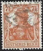 1 Postzegel Duitse Rijk 1916 Germania, Enlèvement ou Envoi, Empire allemand, Affranchi