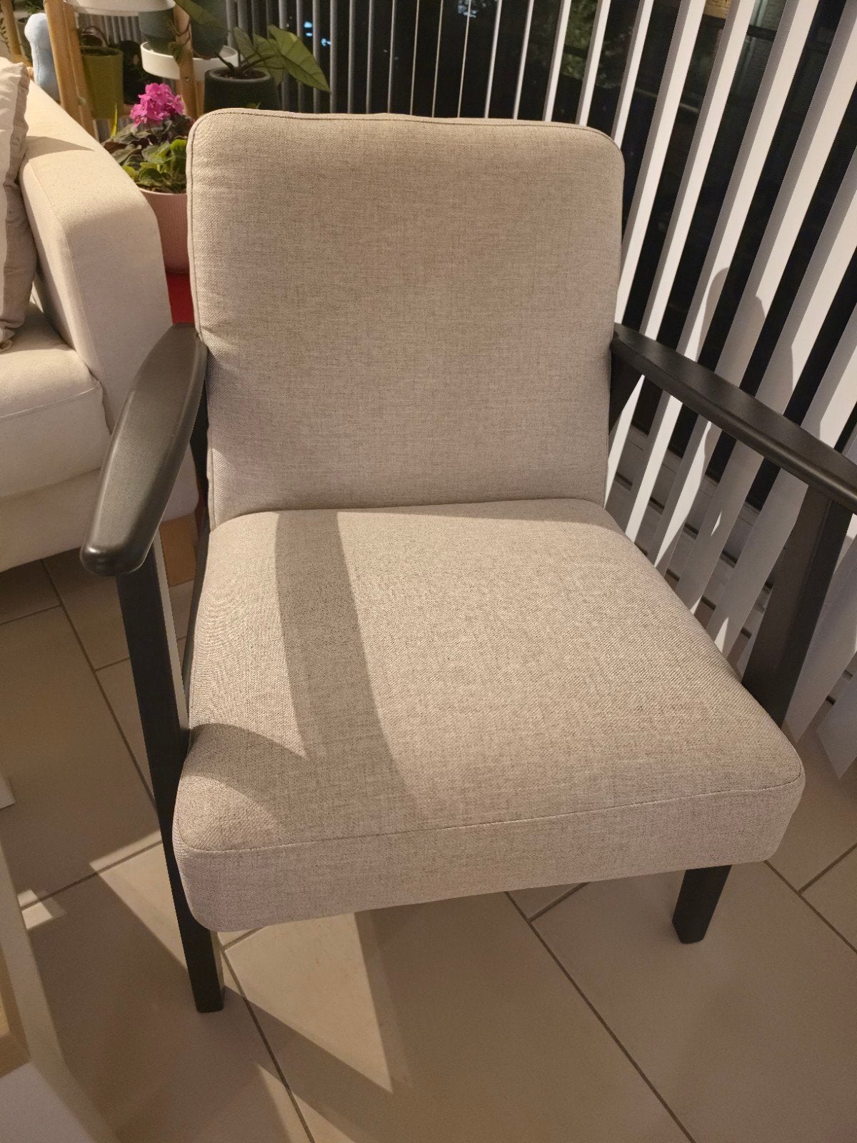 Fauteuil goed als nieuw (Kilanda lichtbeige) IKEA EKENASET, Ophalen, Zo goed als nieuw, Eén, Stof