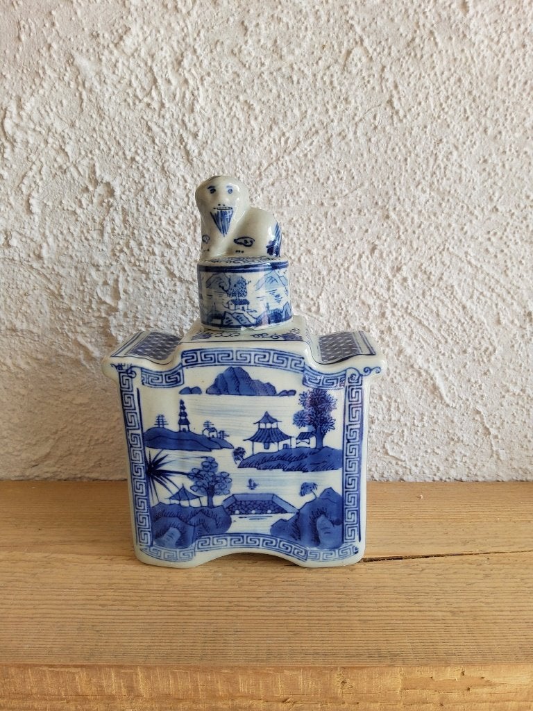 Boîte à thé ancienne porcelaine chinoise Époque Qing/Canton, Enlèvement ou Envoi