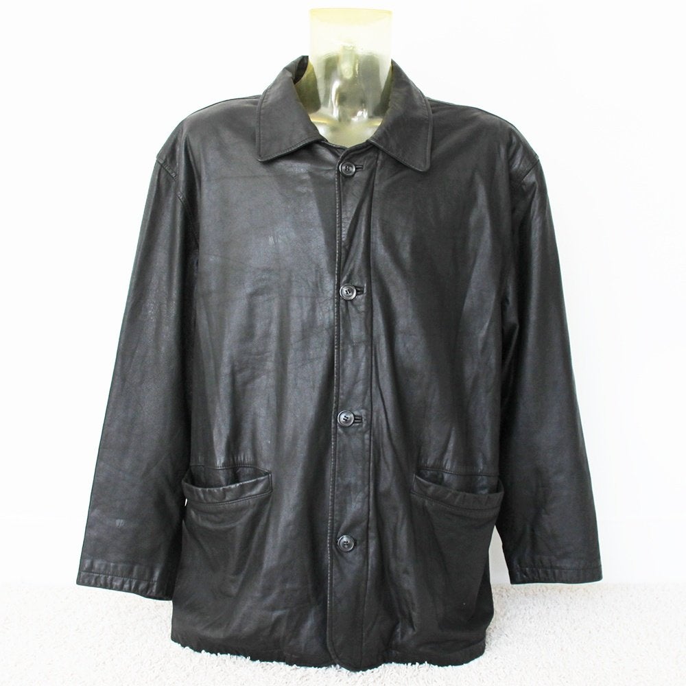 Soepele Leren Marcussi Firenze Heren Jas (Maat 54) € 80,-, Maat 52/54 (L), Verzenden, Zwart, Marcussi Firenze