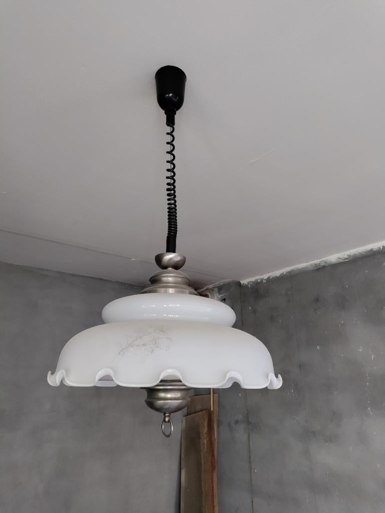Vintage hanglamp, Ophalen, Vintage, Minder dan 50 cm, Glas