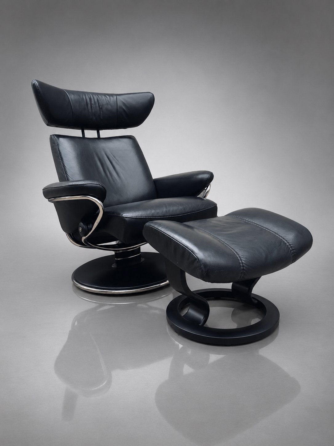 Superbe Stressless Jazz & Hocker, Maison & Meubles, Fauteuils, Comme neuf, Cuir, Métal, Enlèvement ou Envoi
