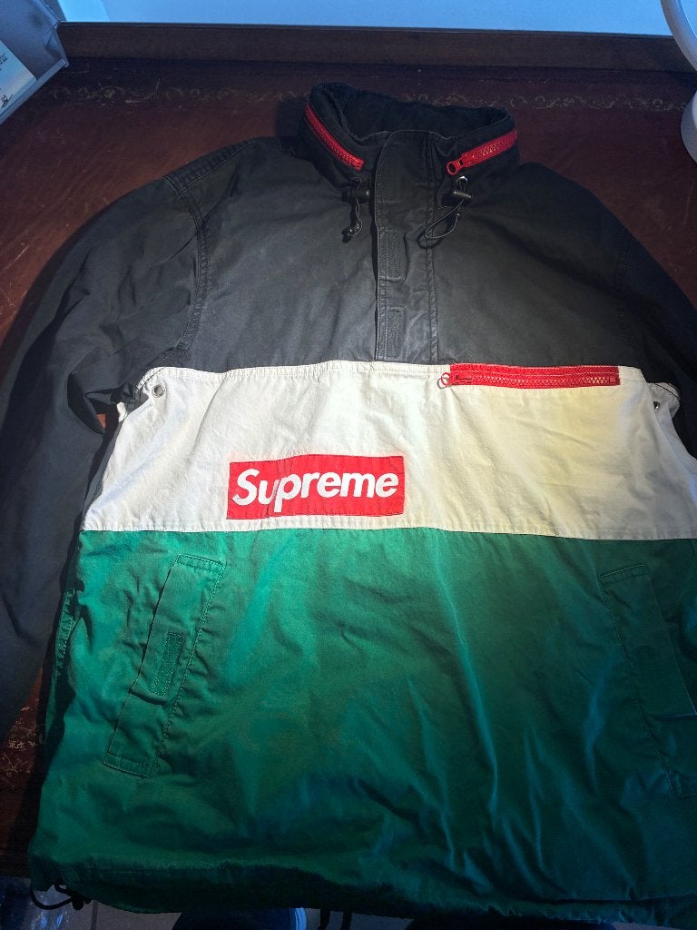 Supreme stoffen jas, Ophalen, Gedragen, Supreme, Meerkleurig