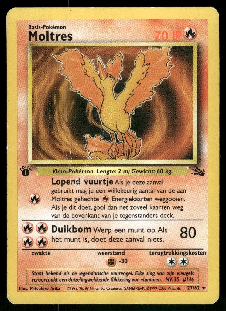 Moltres 27/62 - Fossil (1st edition) (NL) (Fair), Envoi, Utilisé