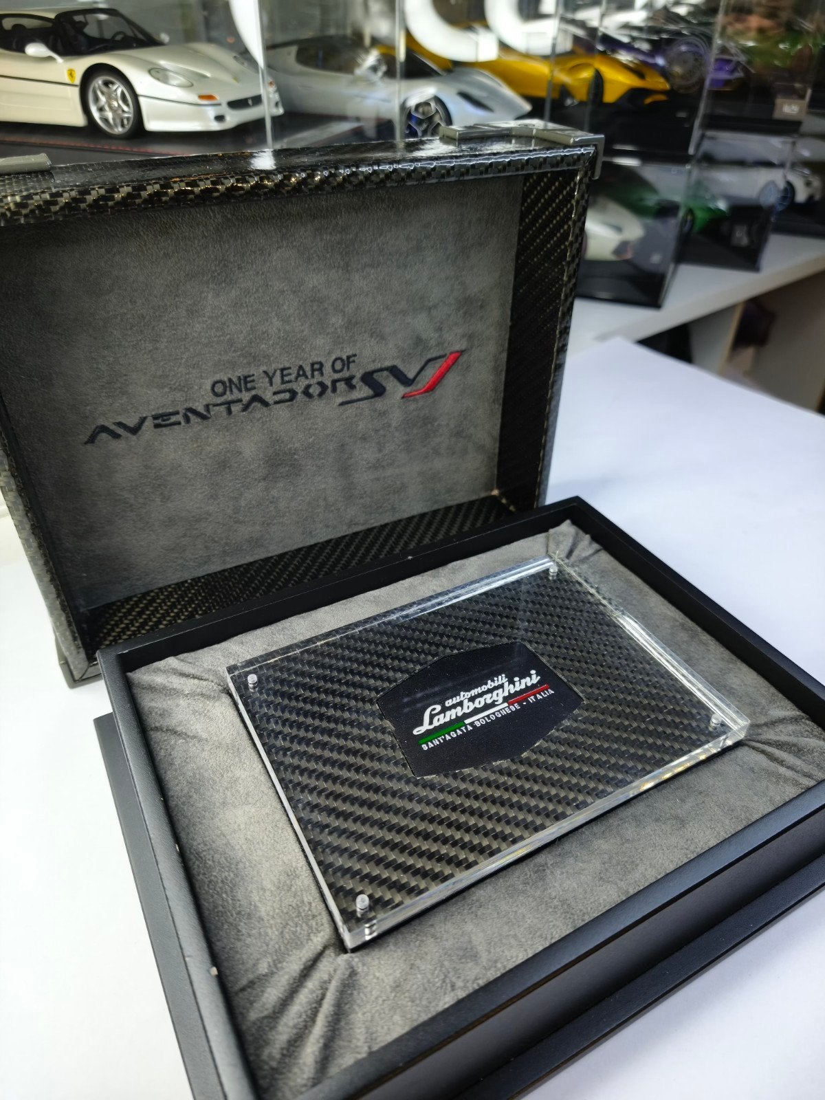Lamborghini één jaar Aventador svj-box, Ophalen of Verzenden, Zo goed als nieuw, Overige typen, Autoart