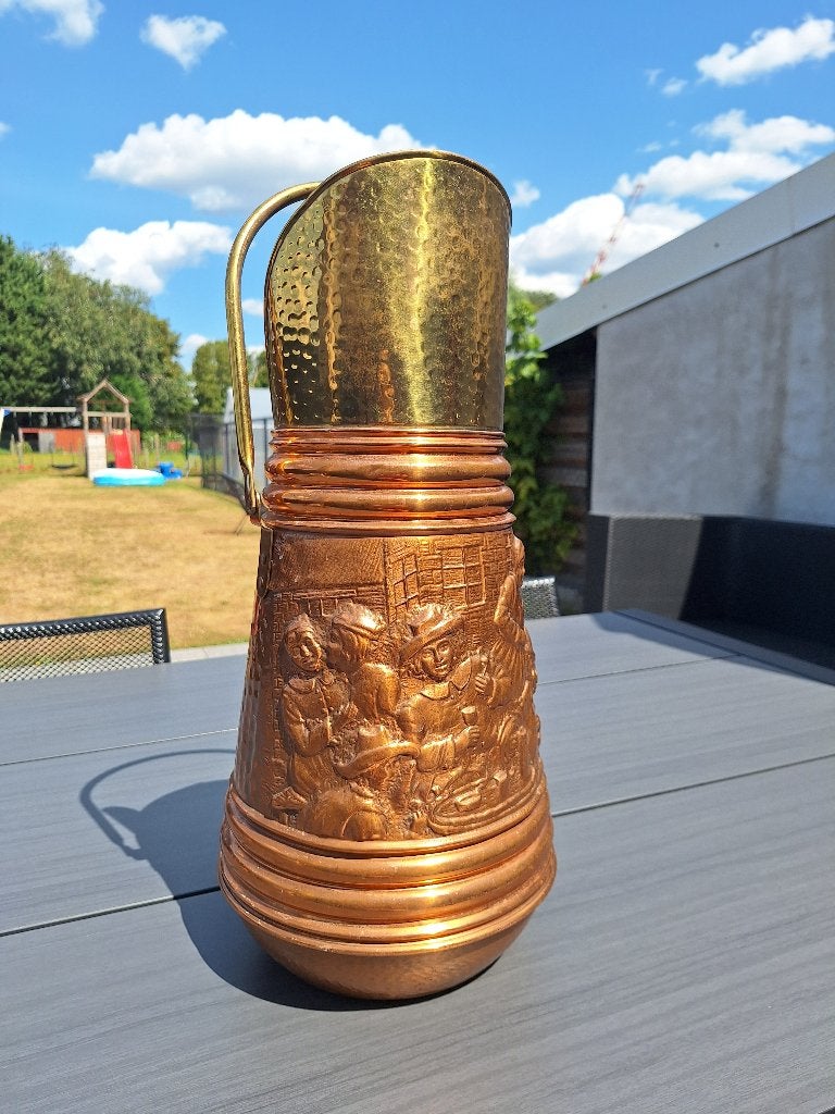 Vintage koperen kolenemmer paraplubak, Ophalen, Koper