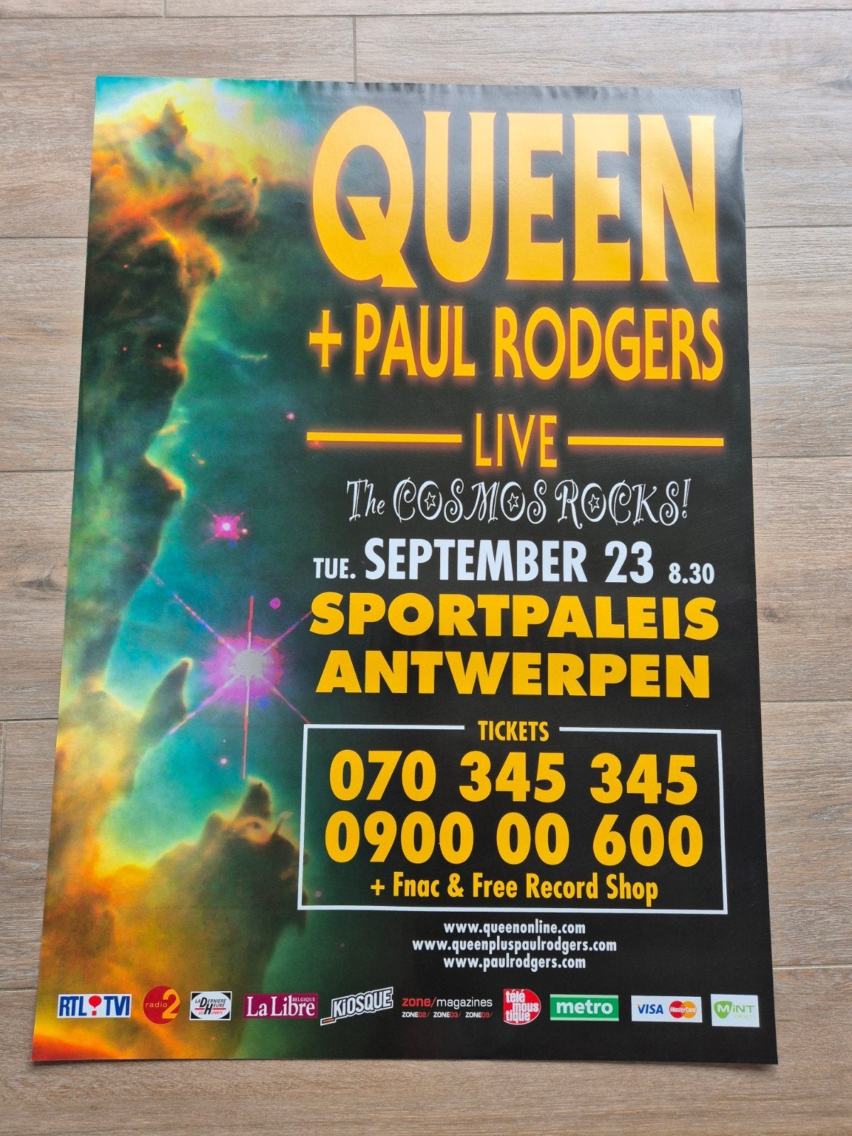 Affiche du concert Palais des sports Queen + Paul Rodgers d', Enlèvement ou Envoi, Neuf, Musique