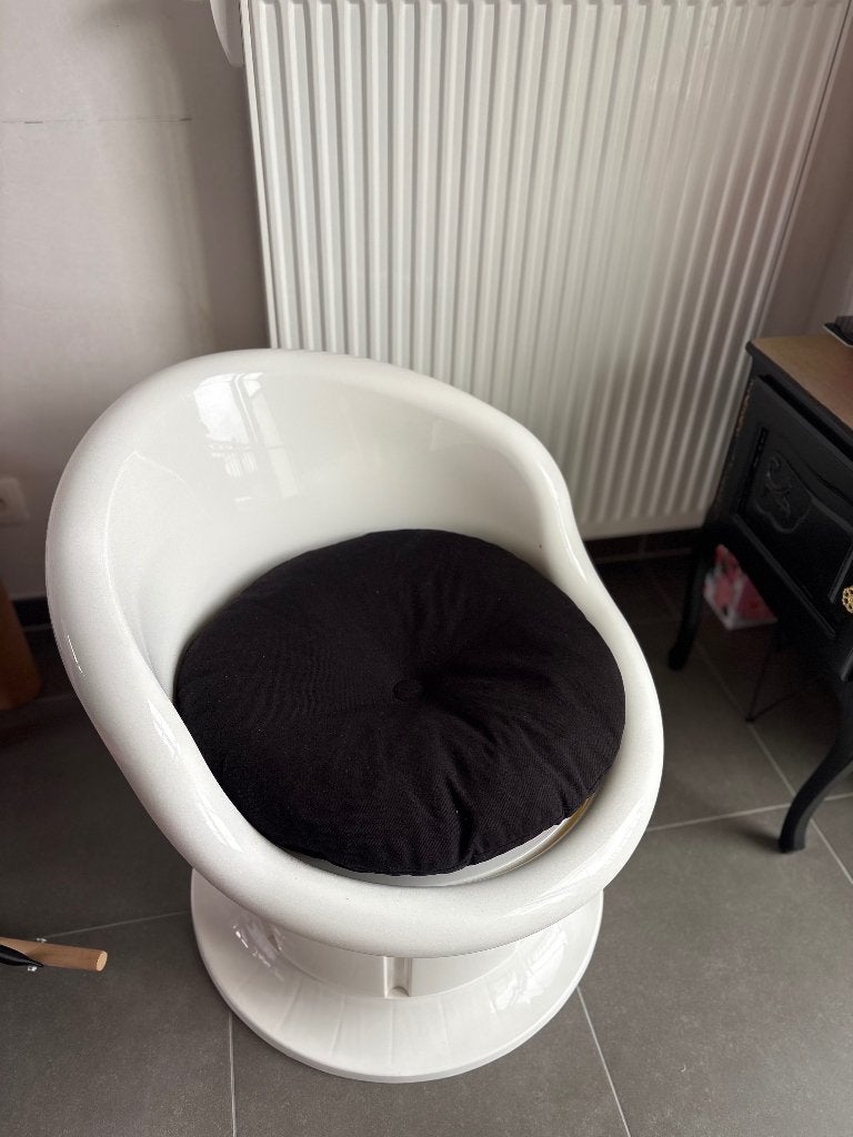 Vintage IKEA Popptorp stoel, Ophalen, Kunststof, Wit, Zo goed als nieuw
