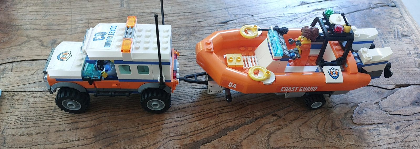 Lego jeep met trailer en boot zodiac, Enlèvement ou Envoi, Comme neuf, Complet, Lego