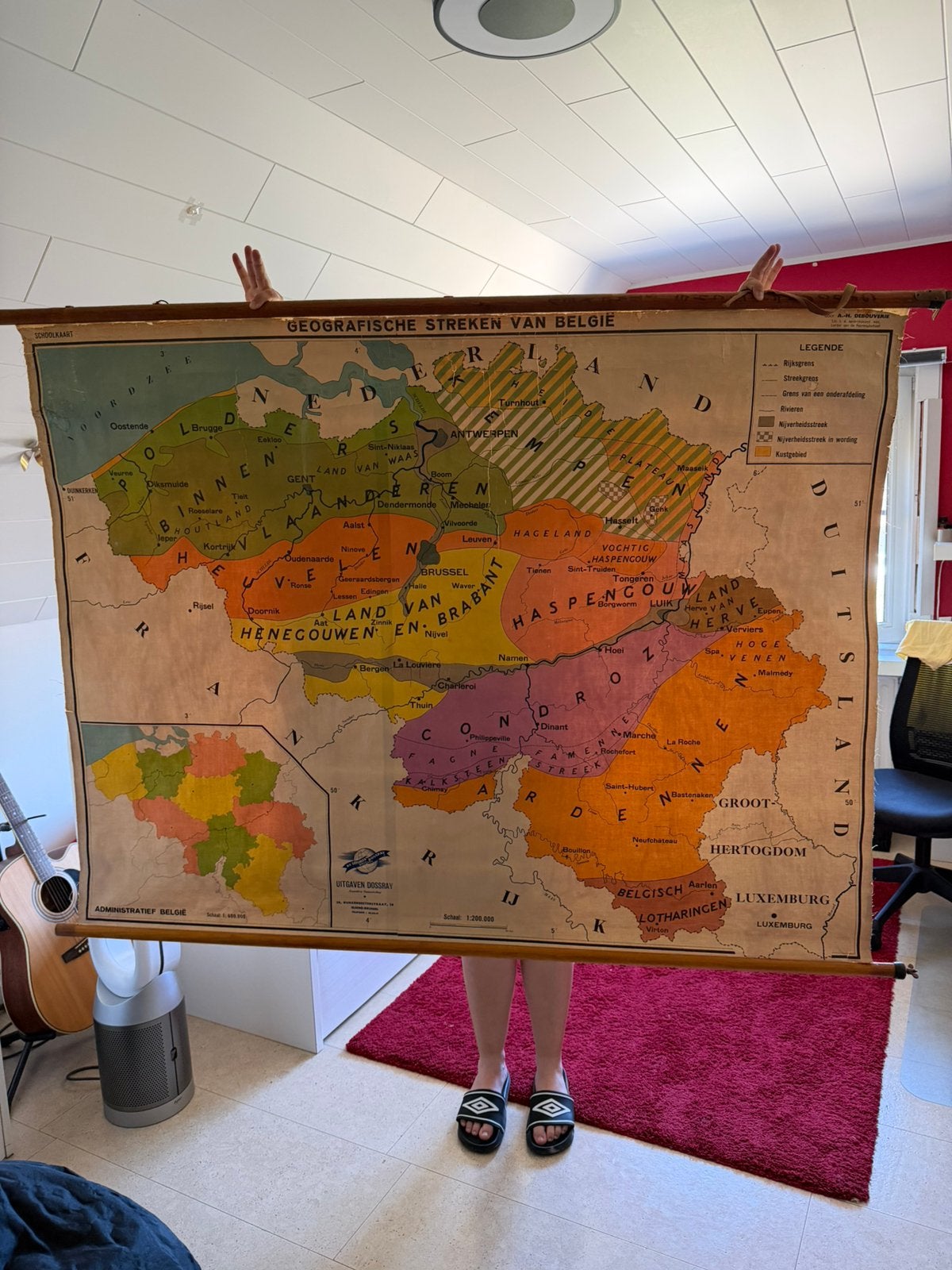 Oude schoolkaart België, Antiek en Kunst, Antiek | Schoolplaten, Ophalen