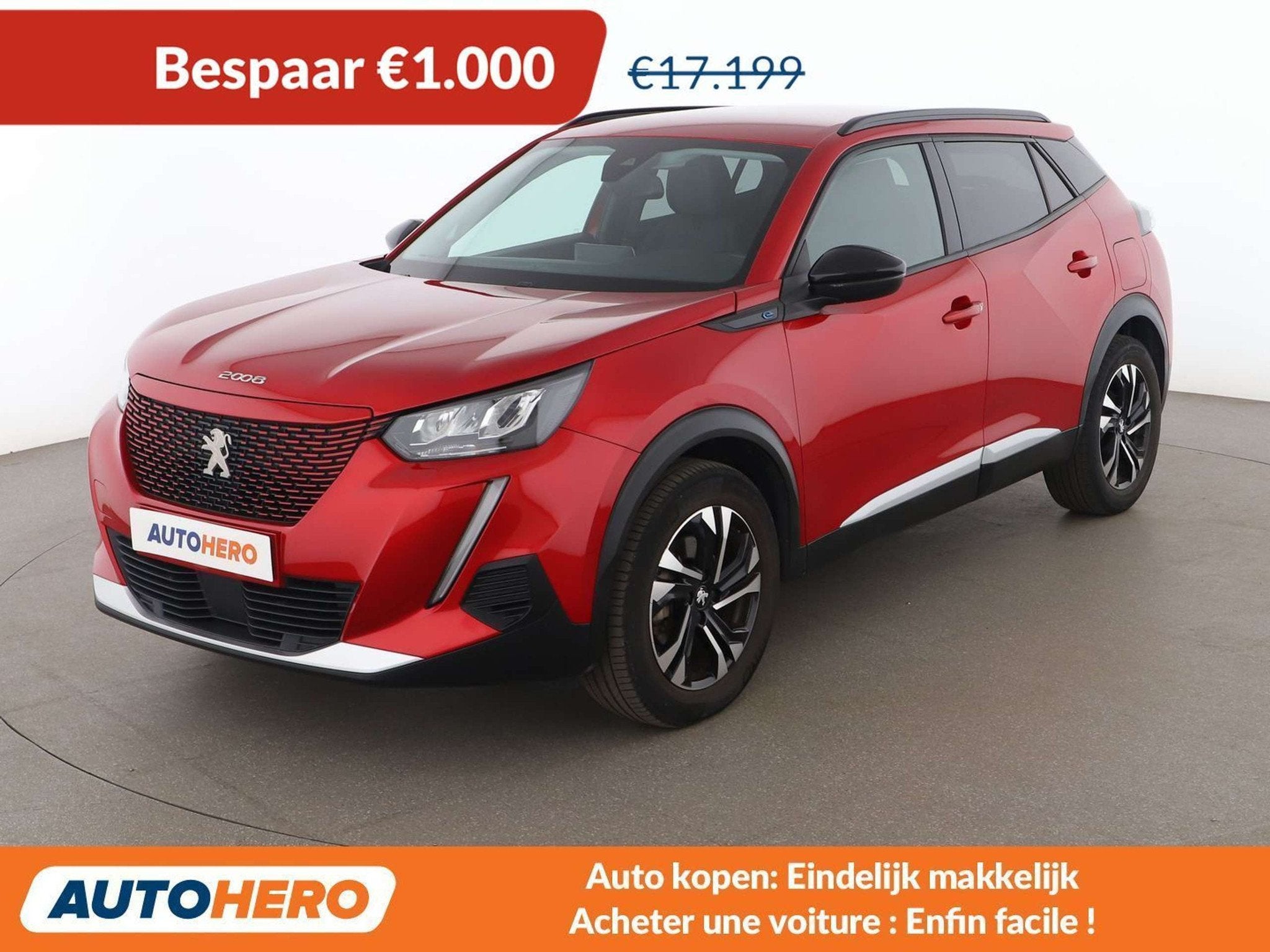 Peugeot e-2008 electric drive 100 kW Allure Pack (bj 2022), Auto's, Peugeot, Gebruikt, Zwart, 136 pk, Elektrisch
