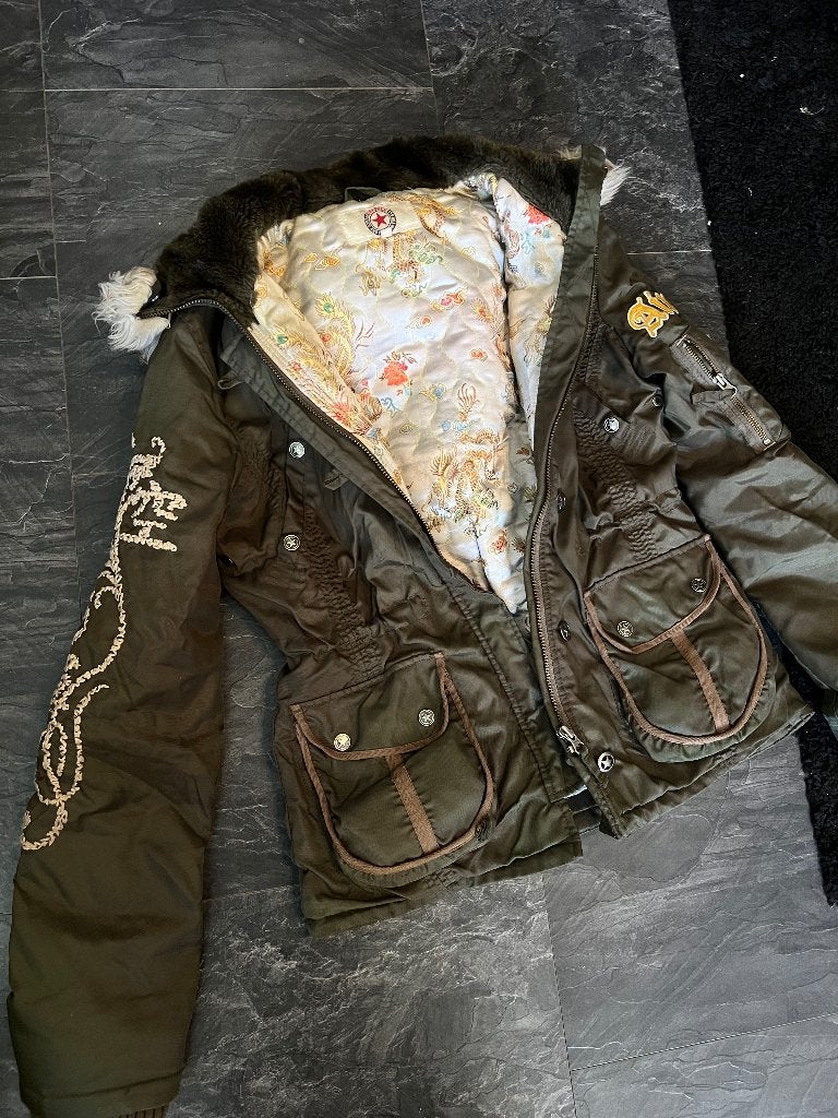 airforce jas maat m kaki kleur vintage look, Kleding | Dames, Airforce, Ophalen of Verzenden, Maat 38/40 (M), Groen