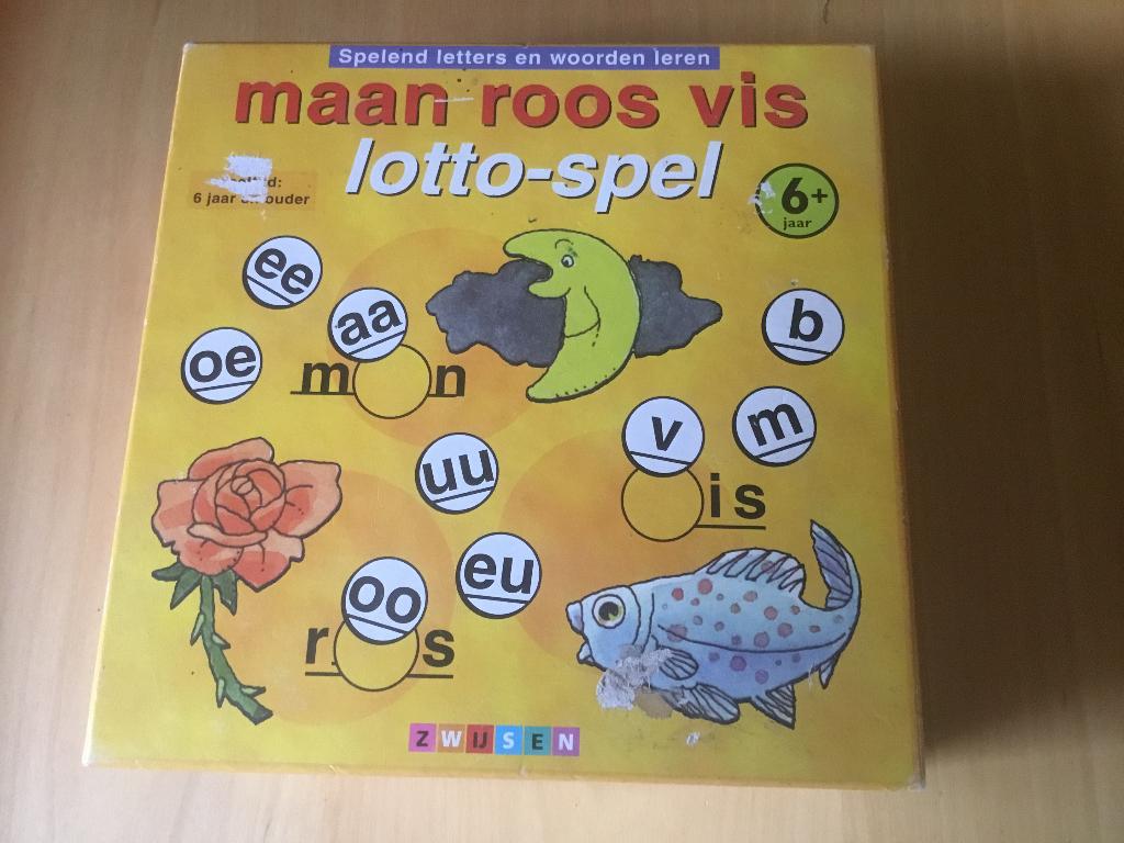 maan roos vis lotto spel, Enlèvement, Utilisé, Langue et Lecture