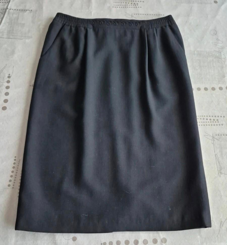 Jupe crayon noire en laine taille 44, Enlèvement, Taille 42/44 (L)
