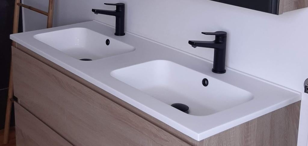 Double vasque blanc mat pour seulement 150€!!, Huis en Inrichting, Ophalen, 100 tot 150 cm, Nieuw, Wasbak of Wastafel
