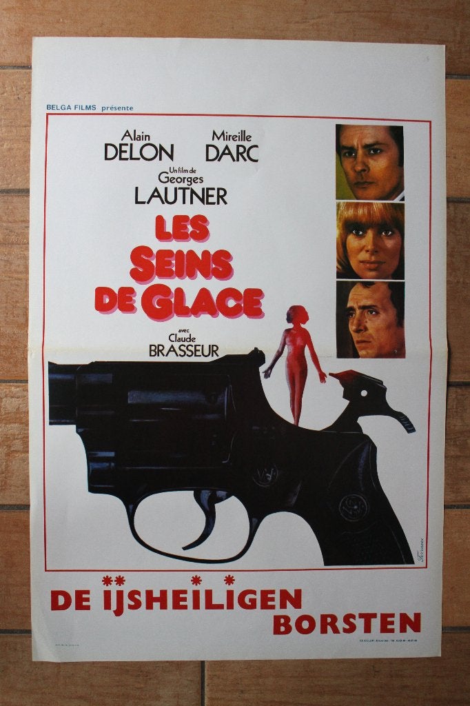 filmaffiche Alain Delon les seins de glace filmposter, Collections, Posters & Affiches, Enlèvement ou Envoi, Rectangulaire vertical