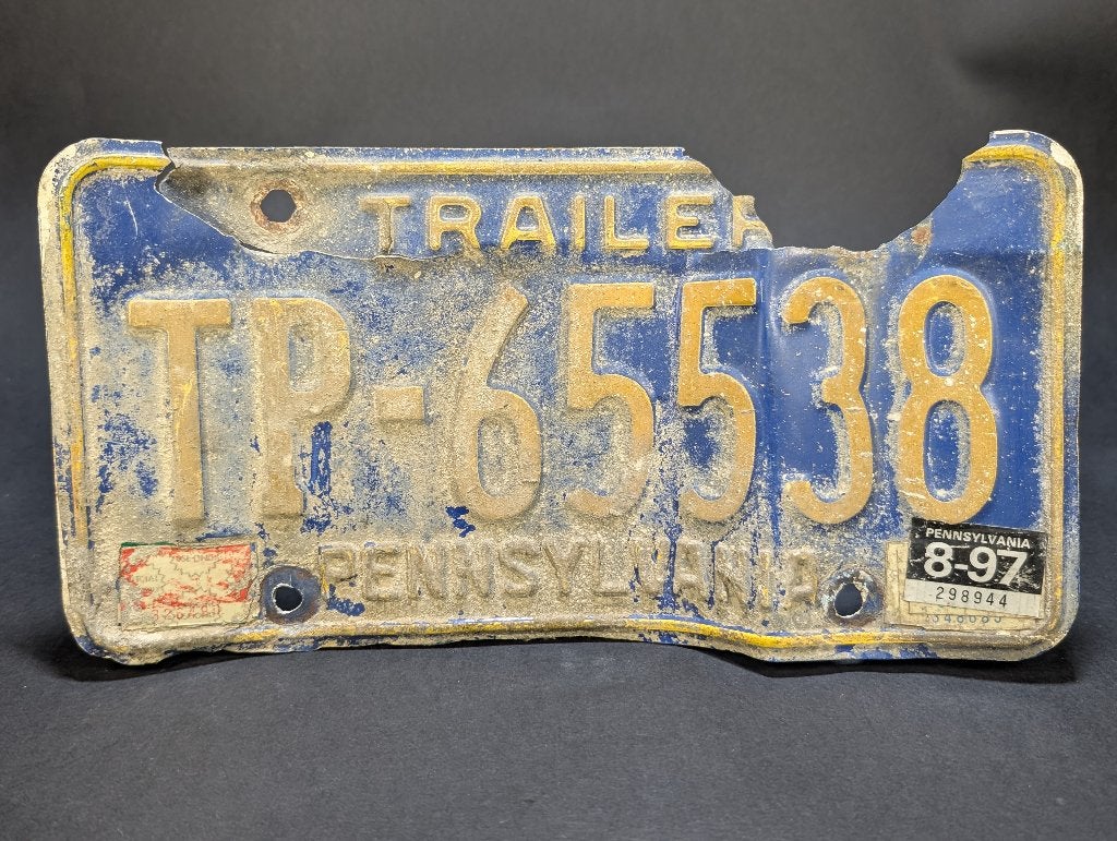 Pennsylvania Lisence Plate 1996 (USA), Bleu, Métal, Objet de décoration, Vintage