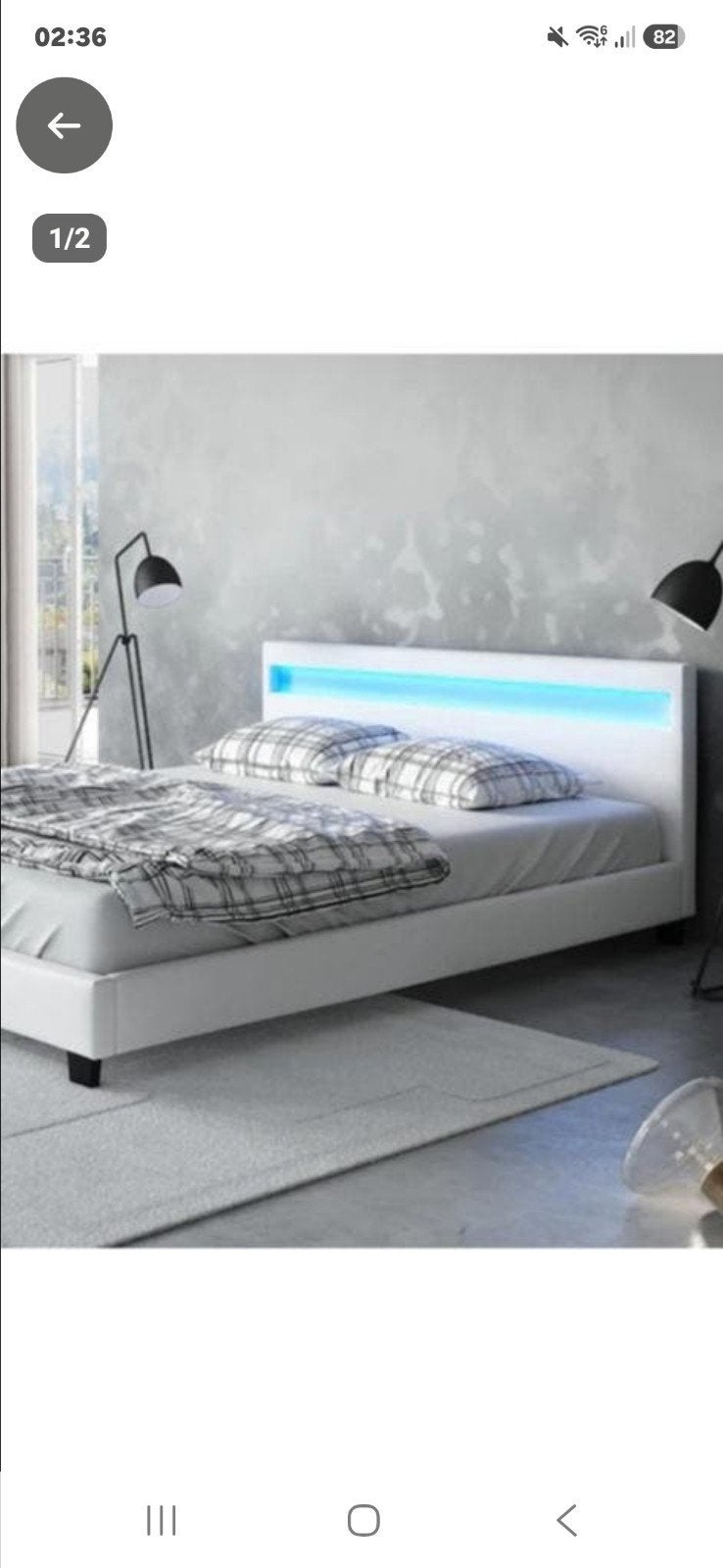 2 persoonsbed lederlook wit met ledverlichting 140 breed, Ophalen, Duo-systeem, 140 cm, 200 cm