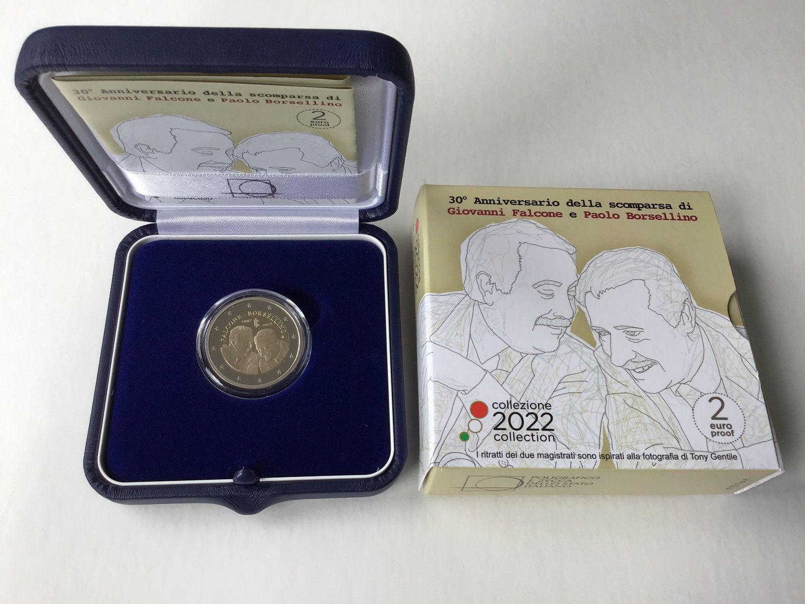 Italië 2 euro Falcone & Borsellino 2022 Proof, Timbres & Monnaies, Enlèvement ou Envoi, Italie, 2 euros