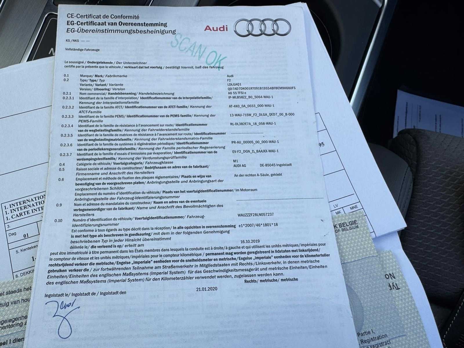 2020 Audi A6 55 TFSI e, Auto's, Automaat, Gebruikt, Overige brandstoffen, Bedrijf