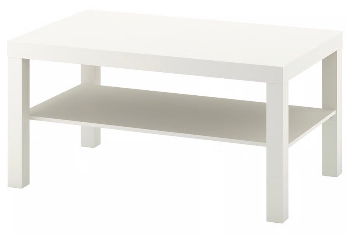 Salontafel Ikea Lack wit 90cm x 55cm met legplank, Ophalen, Overige materialen, Gebruikt, 50 tot 100 cm