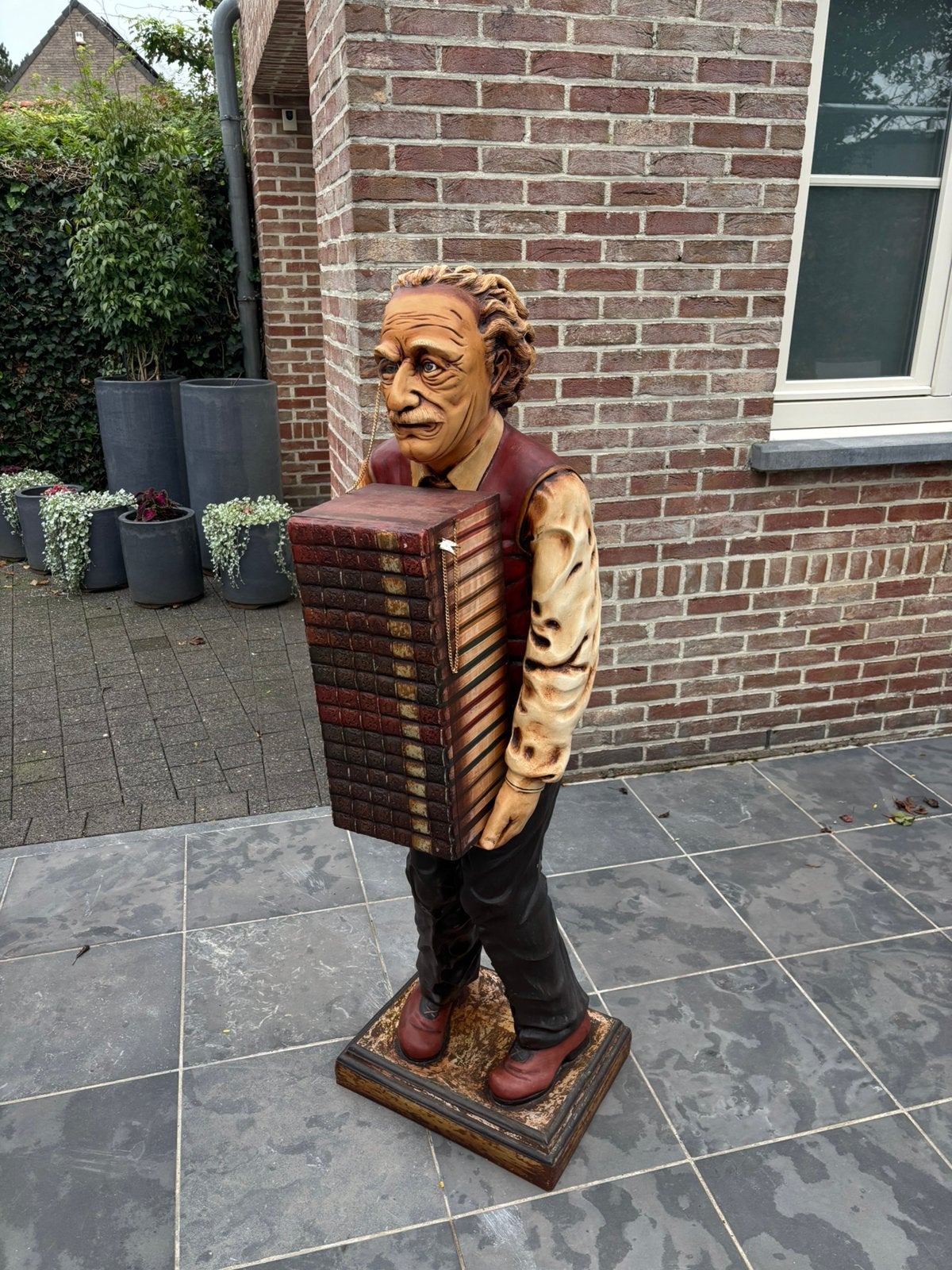 Beeld van Einstein, Antiek en Kunst, Ophalen, 1 meter - 2 meter, Overige materialen, Beeld