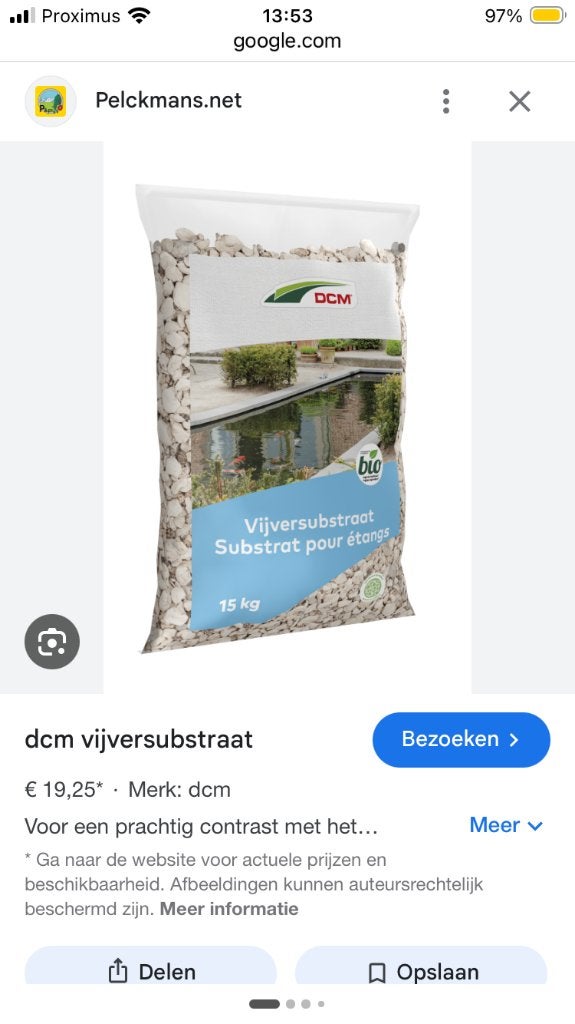 Vijversubstraat DCM, Ophalen
