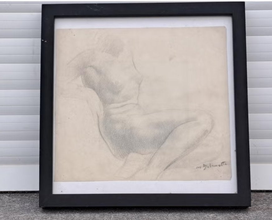 Dessin nu signe Marcel delmotte, Antiquités & Art, Enlèvement ou Envoi, Dessin