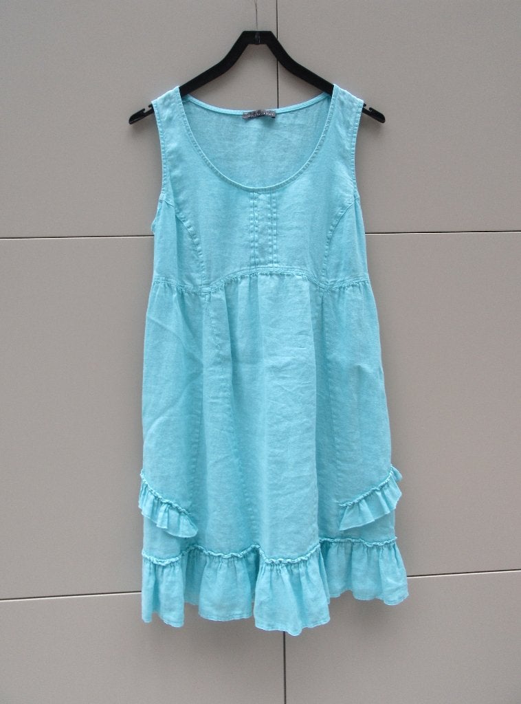 Linnen kleed maat 40, Kleding | Dames, Maat 38/40 (M), Blauw, Ophalen of Verzenden, Zo goed als nieuw
