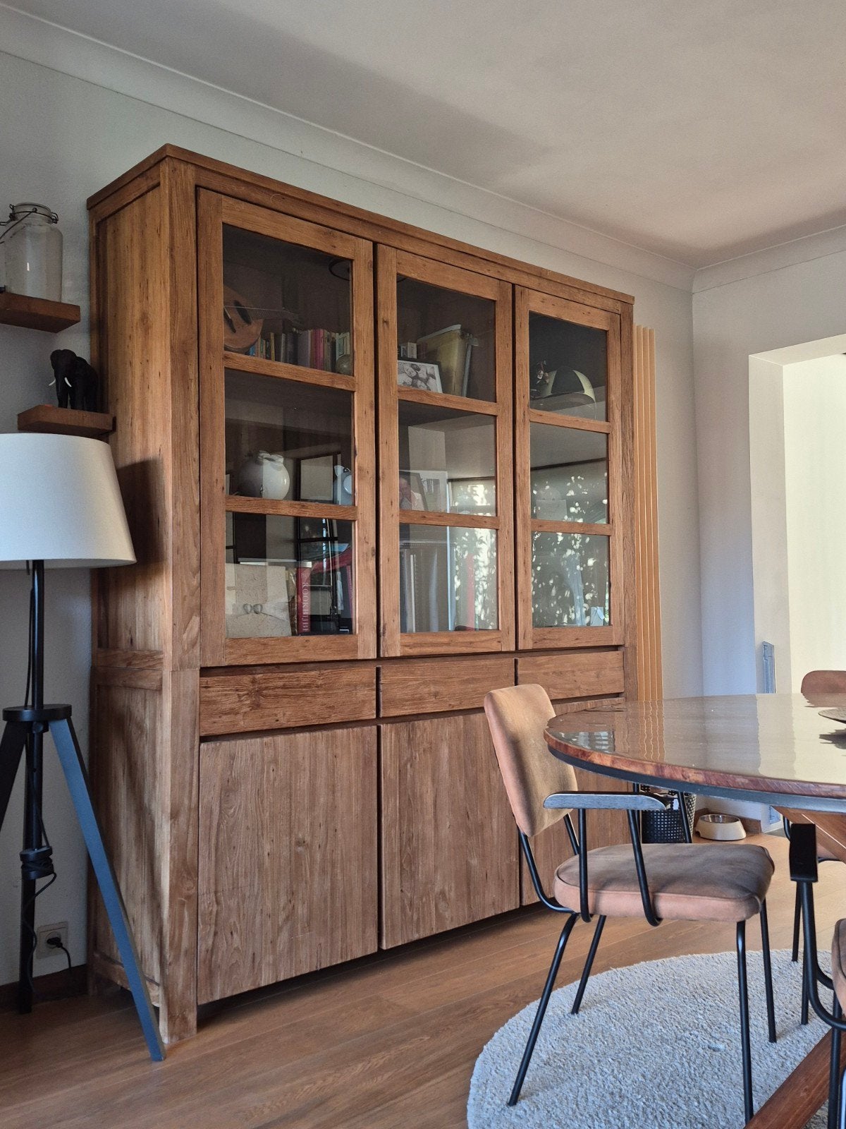 Vitrinekast - teak, Ophalen, 200 cm of meer, 150 tot 200 cm, Teakhout