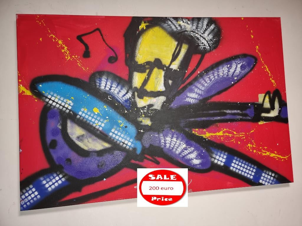 (Herman Brood ) op groot doek Fabian  Met certificaat, Enlèvement