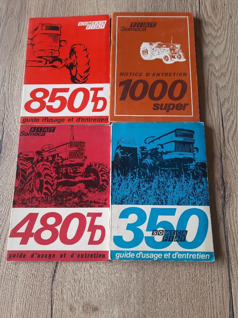 CARNETS D'ENTRETIEN TRACTEURS FIAT 1000 - 850 TD - 450 TD, Enlèvement ou Envoi, Fiat, Jusqu'à 2500
