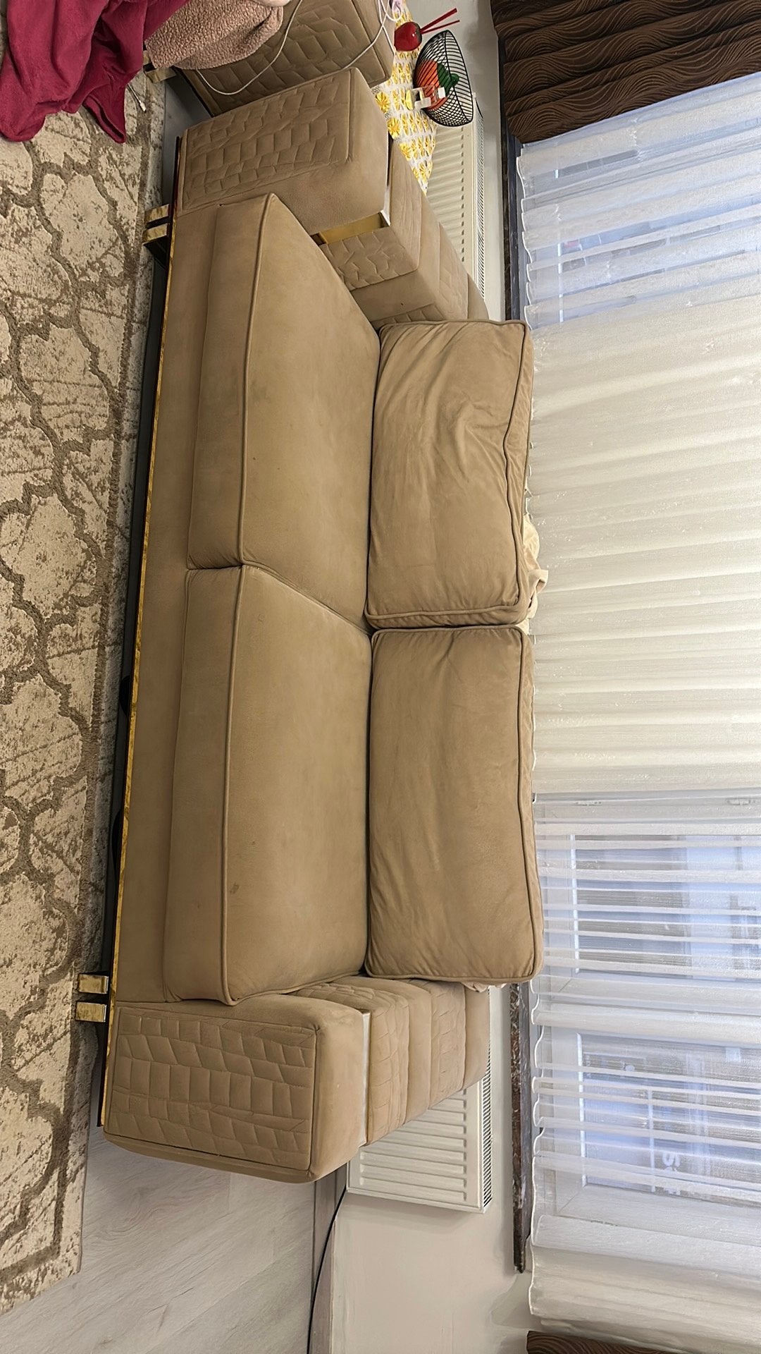Luxe beige salon – 2x 2-zits + 2 draaistoelen, Ophalen, Zo goed als nieuw