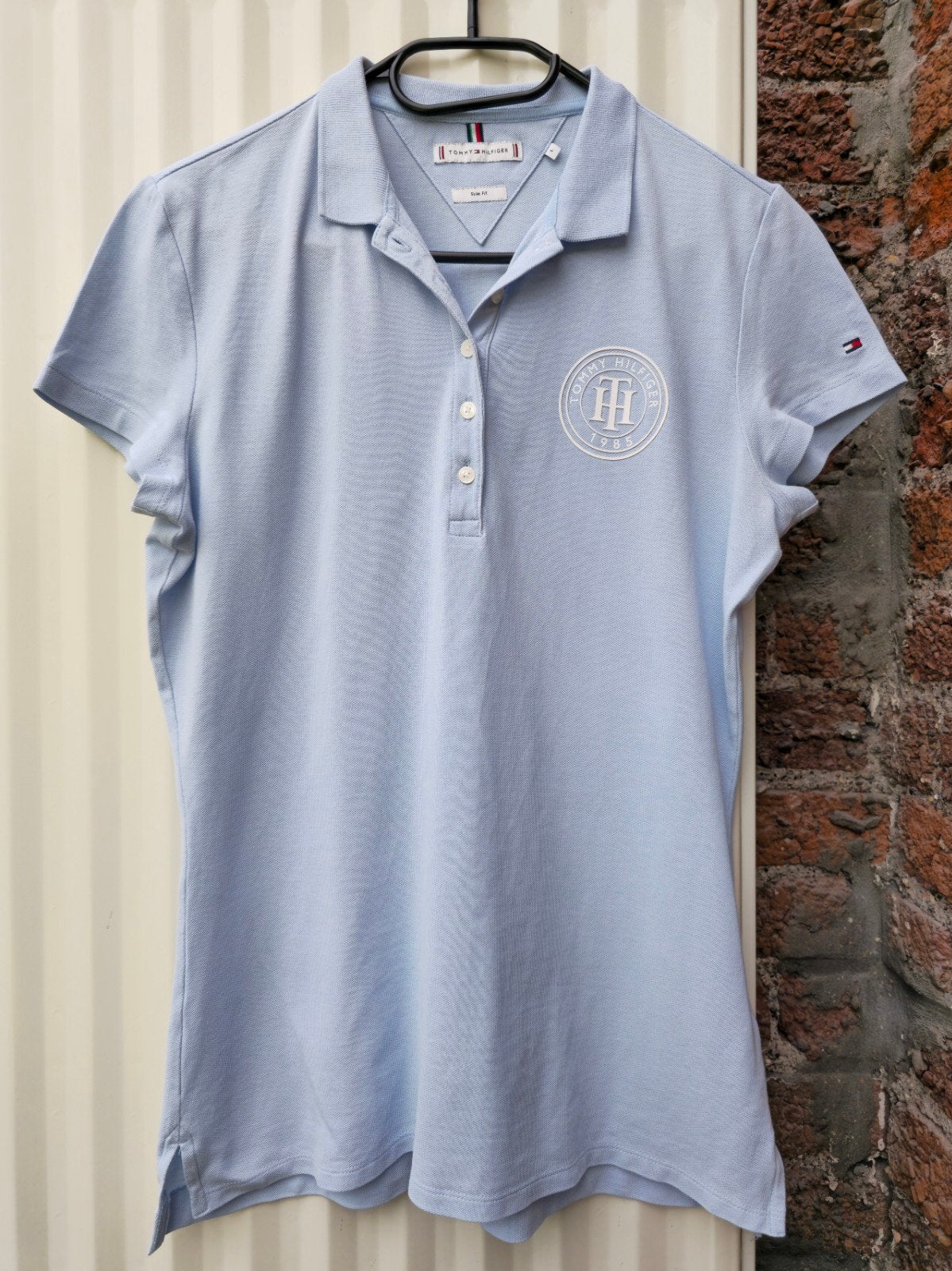 Tommy Hilfiger poloshirt met slanke pasvorm en L, Kleding | Dames, T-shirts, Blauw, Maat 42/44 (L), Ophalen of Verzenden, Korte mouw