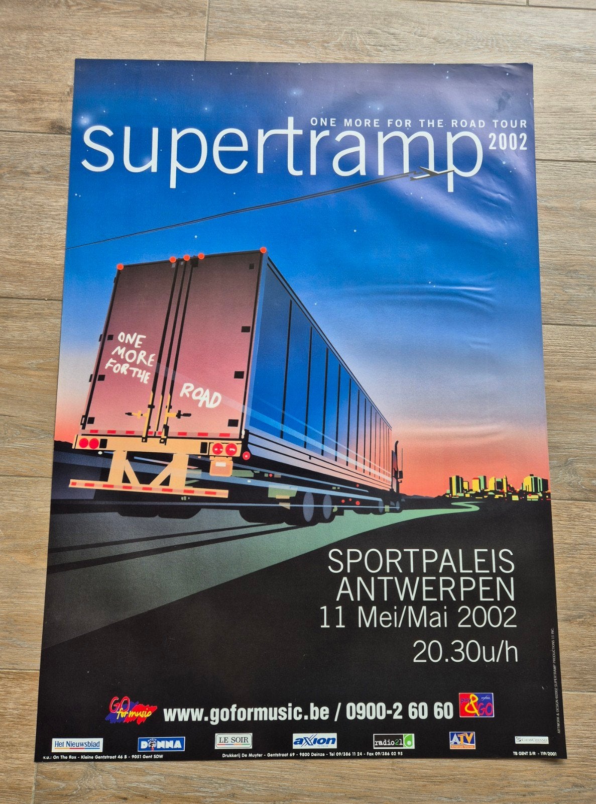 Concert poster Supertramp Sportpaleis Antwerpen 2002, Ophalen of Verzenden, Zo goed als nieuw, Muziek