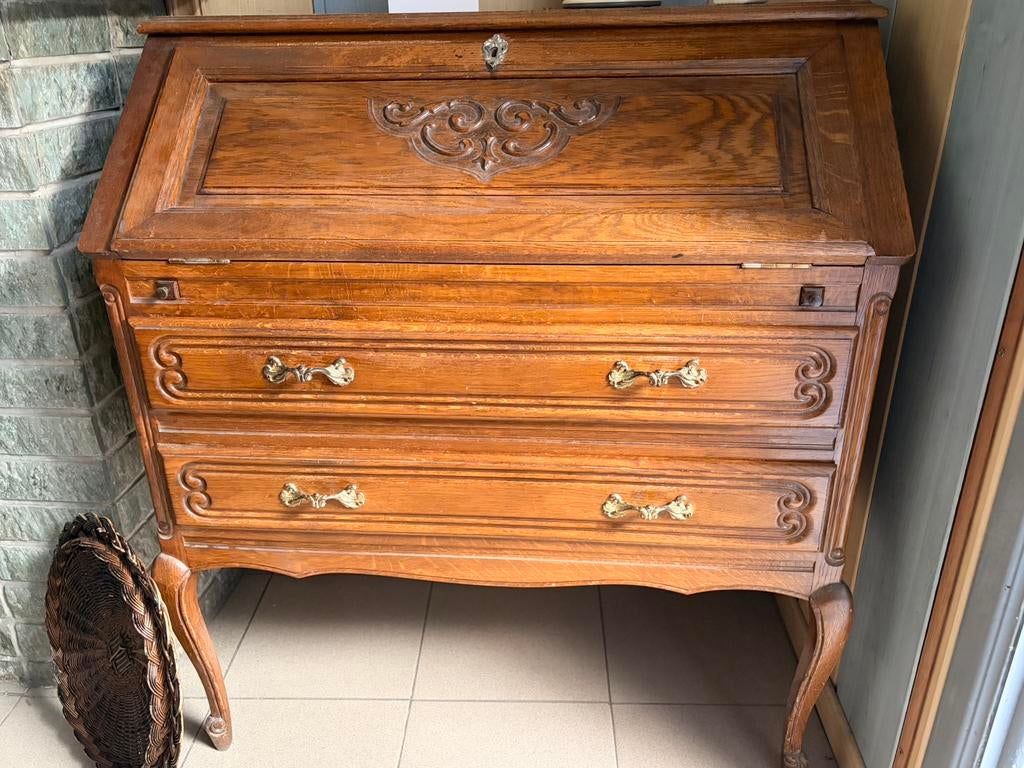 Secretaire massief hout, Ophalen, Zo goed als nieuw
