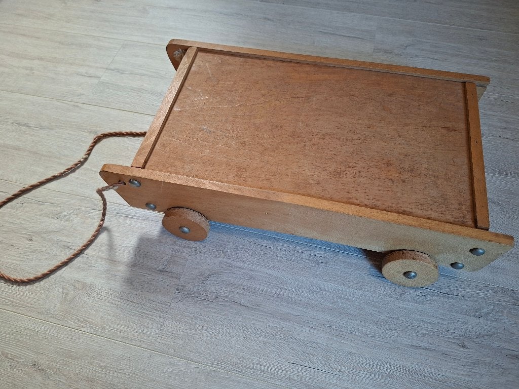 Vintage speelgoed grote houten blokkendoos, Kinderen en Baby's, Ophalen, Gebruikt