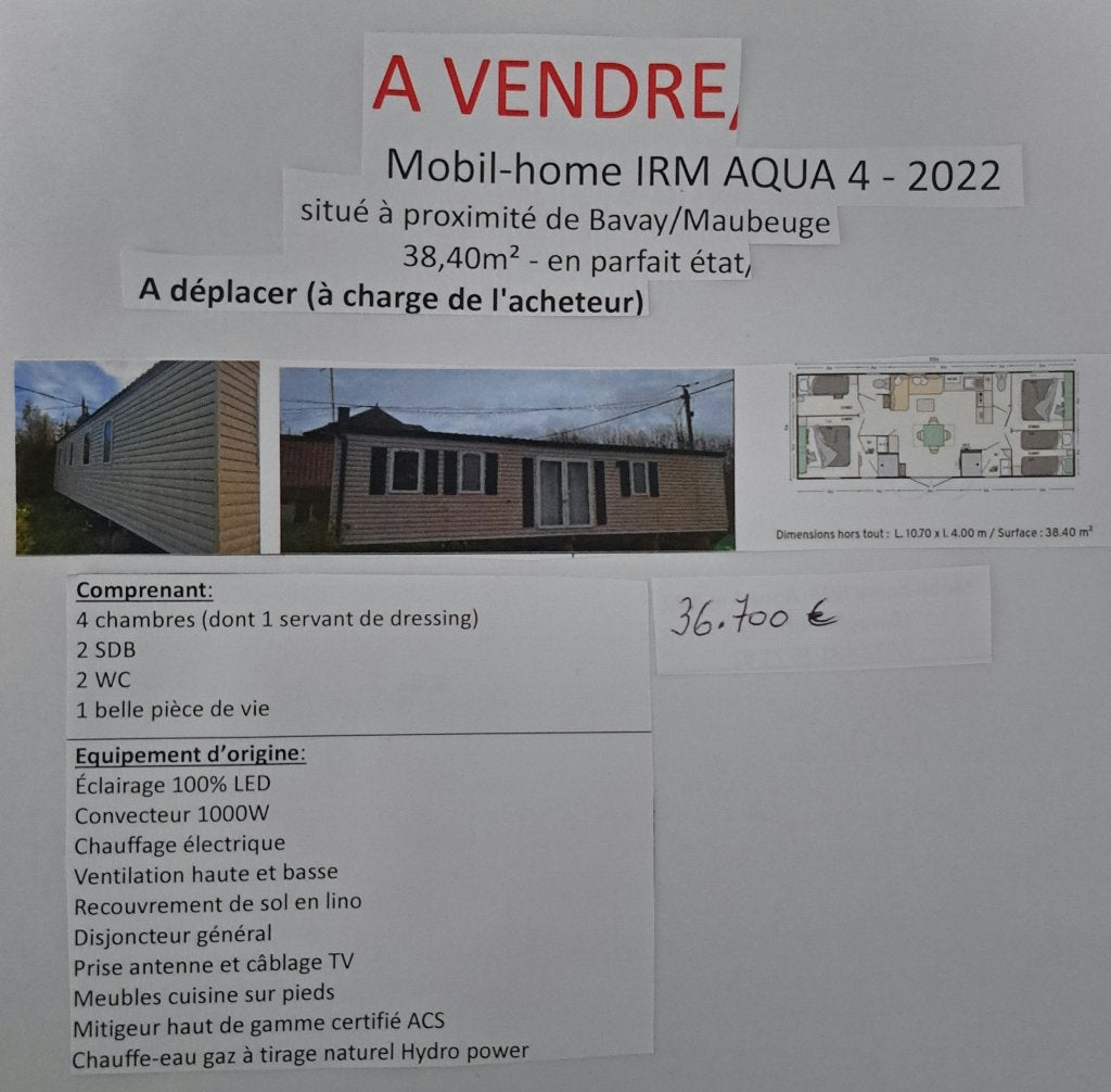 Mobil-home Aqua 4, Divers, Divers Autre, Comme neuf, Enlèvement