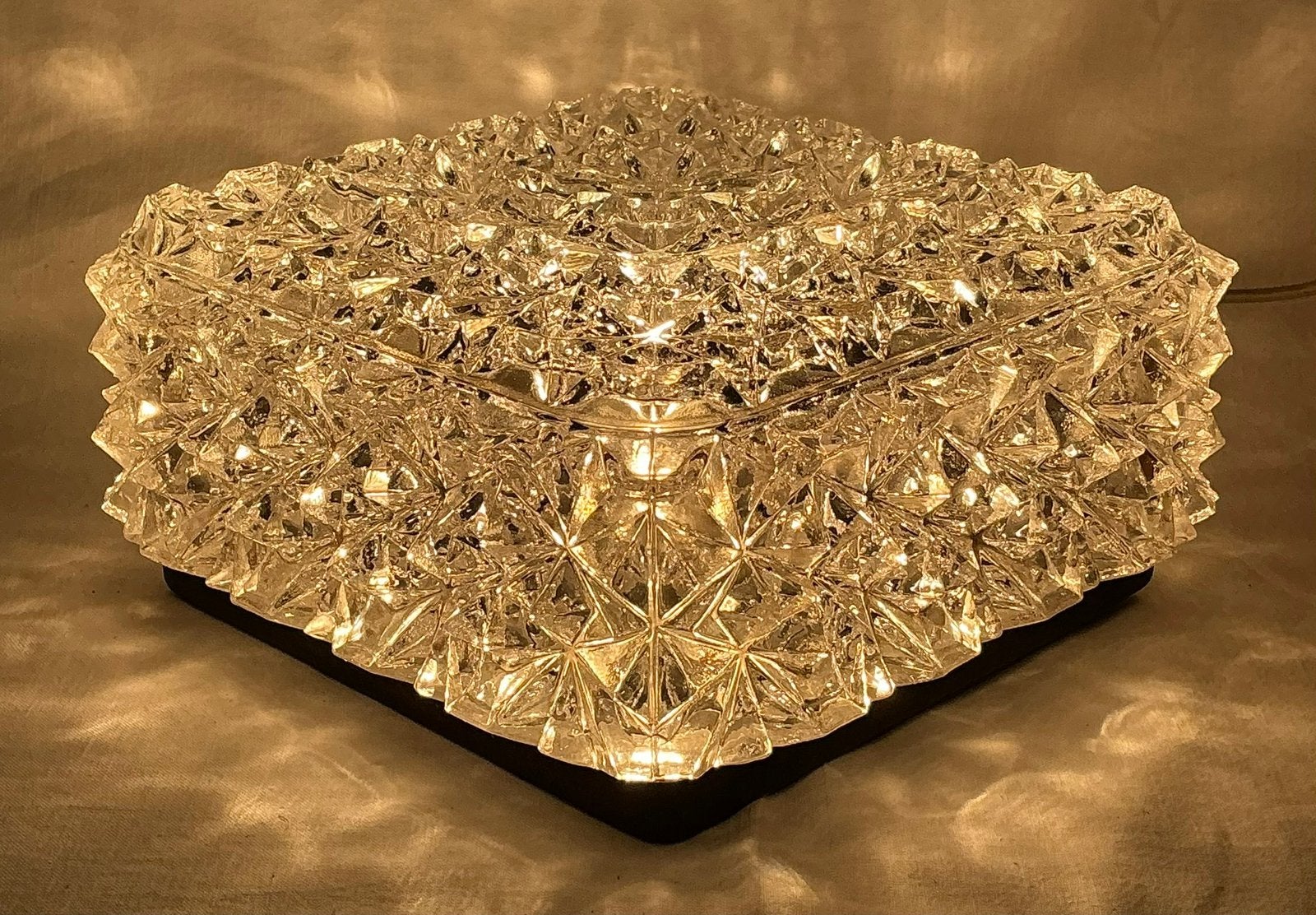 ERCO Leuchten modernist design ijs kristal plafondlamp 50’s, Ophalen of Verzenden, Overige typen