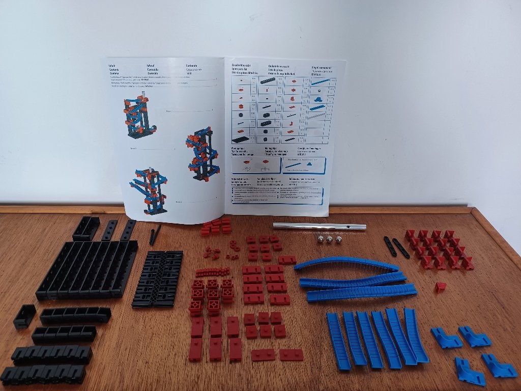 Fischertechnik kogelbaan - 143 stuks - 3 modellen, Kinderen en Baby's, Speelgoed | Educatief en Creatief, Ophalen, Zo goed als nieuw
