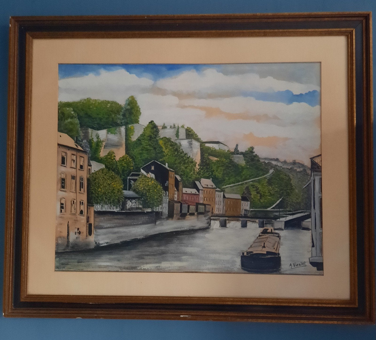 Tableau Namur, Antiquités & Art, Peinture à l'huile, Œuvre originale, Paysage, Enlèvement