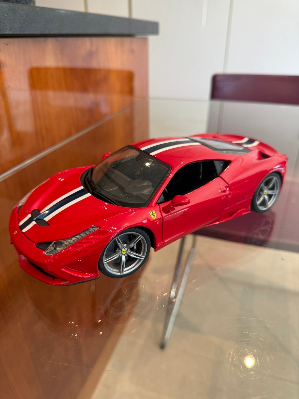 Rare FERRARI 458 SPECIALE 1:18 nickel sans boîte, Enlèvement ou Envoi, Comme neuf, Voiture, Burago