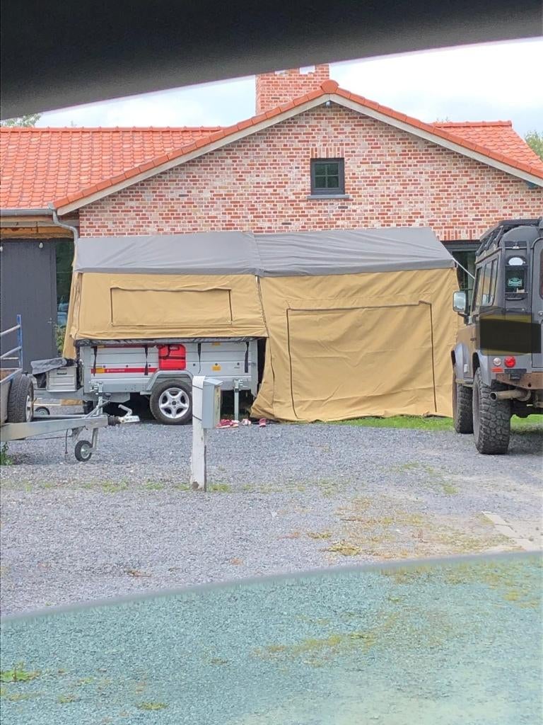 Buite Lewe 2 tent op aanhangwagen, Caravans en Kamperen, Ophalen, Zo goed als nieuw, Tot en met 4