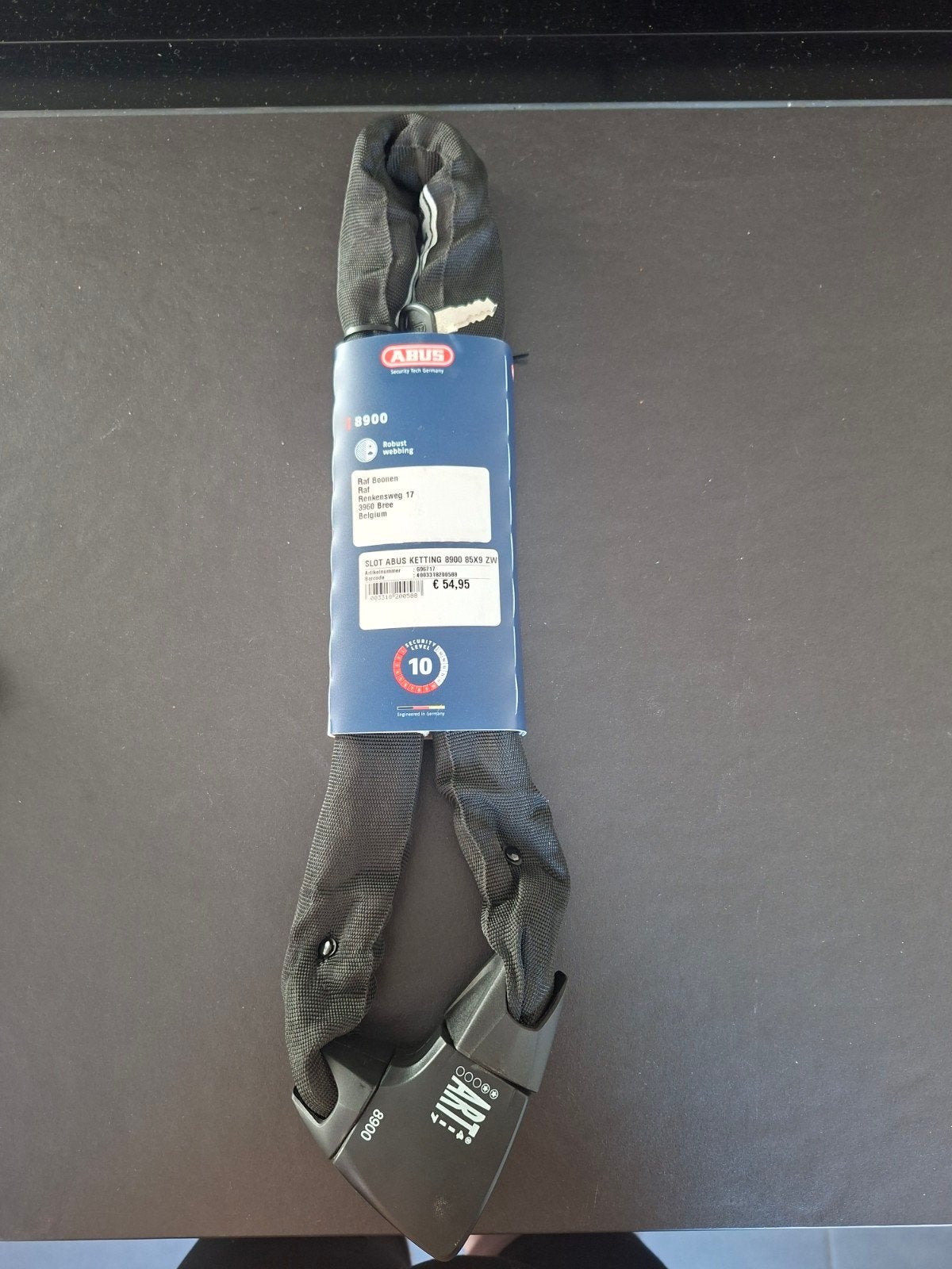 ABUS slot, Ophalen, Nieuw, Kettingslot