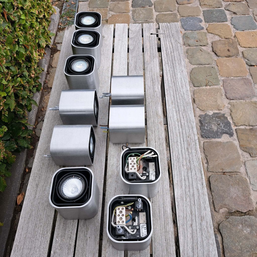 Plafondspots Wever & Ducré 10 stuks geborsteld inox, Maison & Meubles, Compatible montage au plafond, Spot encastrable ou Spot mural