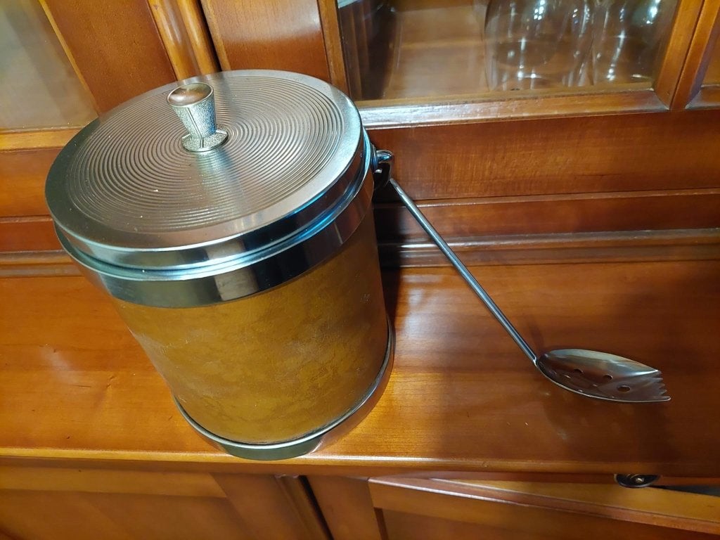 Vintage ijsemmer met serveerschep, Verzamelen, Ophalen, Huis en Inrichting