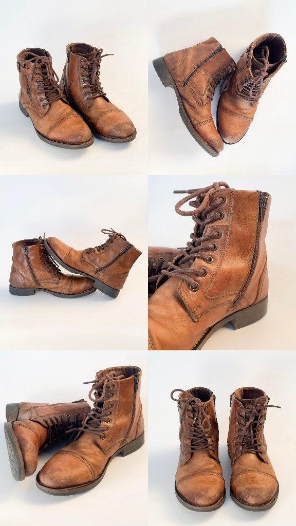 Leren bottines - maat 42, Vêtements | Hommes, Chaussures, Bottes, Brun, Enlèvement, Porté
